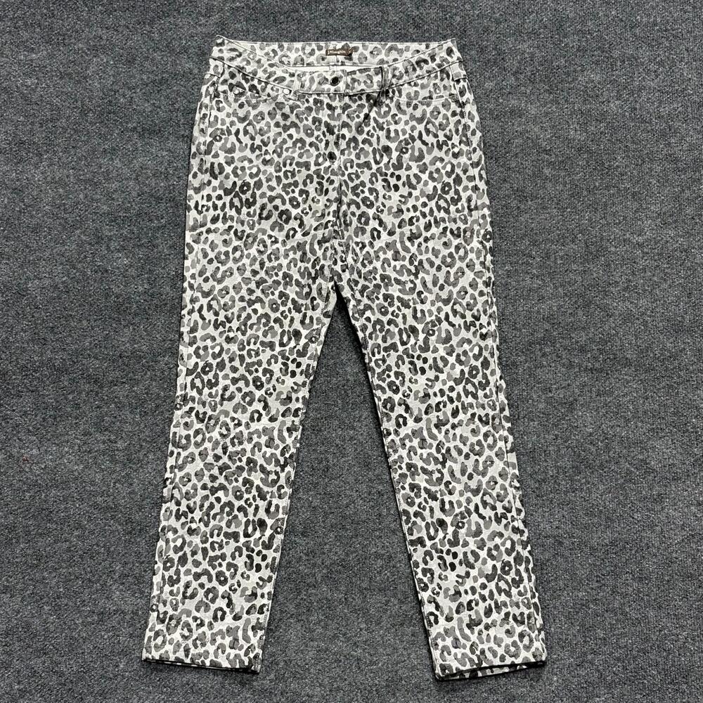 J McLaughlin Jeans Womens 6 Gray Animal Print Skinny Stretch Denim Pants